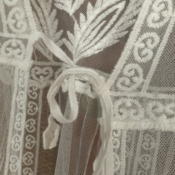 NWT! Black Tape Sheer Embroidered Long XS Kimono, Cover-Up, Wrap, Retail $69 - Picture 8 of 11